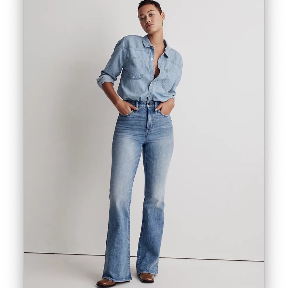 Madwell The Curvy Perfect Vintage Flare Jean in Delavan Wash, size 26